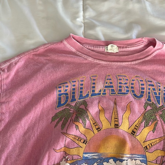 Billabong Tops - BARBIECORE Pink Graphic Oversized Boxy Crop Shirt